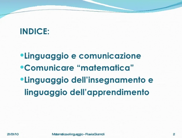 Matematica e linguaggio